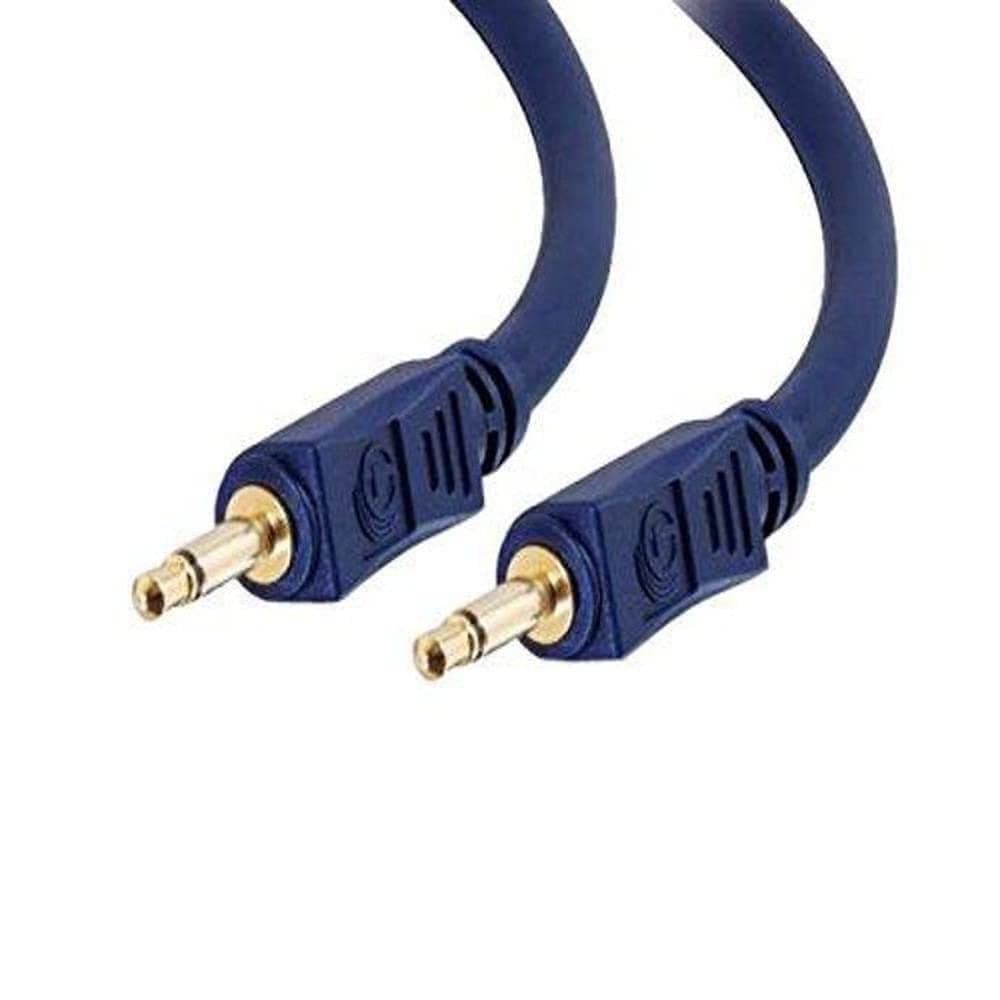 C2G Legrand 3.5MM Mono Audio Cable, Blue Auxiliary Audio Cable, 6 Feet Mono Cable, Male to Male Audio Cord, 1 Count, C2G 40620
