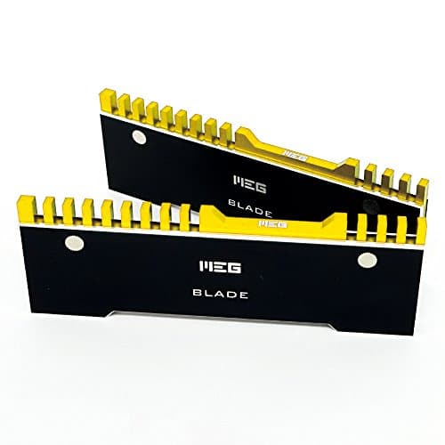 Memory Spreader Heat Sink Cooler Aluminum 2 pack Gold Black 2PCS