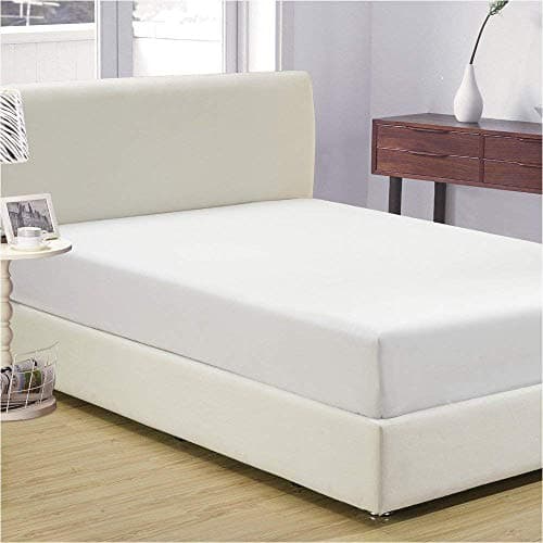 Fitted Sheet with Elastic all Around - Fits Mattress upto 14 Inch Deep Pocket - 400 Thread Count 100 percent pure cotton Extra Soft, Breathable and Comfortable - RV Bunk - 42X80 Inch, White Solid