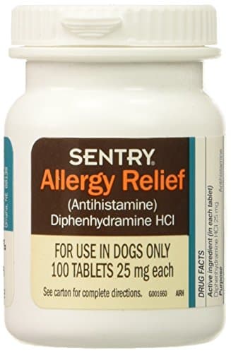 Sentry Allergy Relief for Dogs 100 Tablets 25mg Each