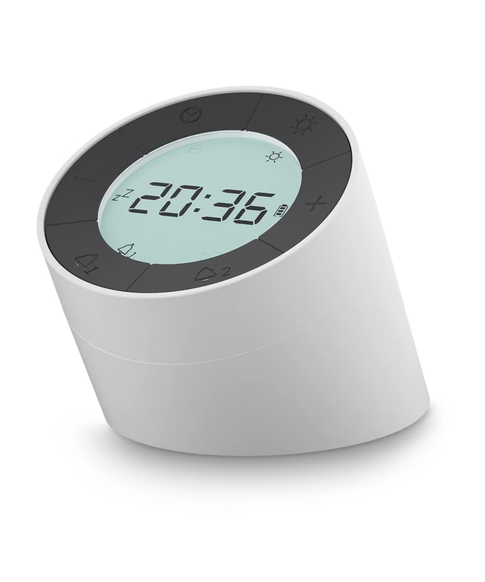 MikoDreamReversible Digital Alarm Clock with Nightlight for Bedrooms (White)