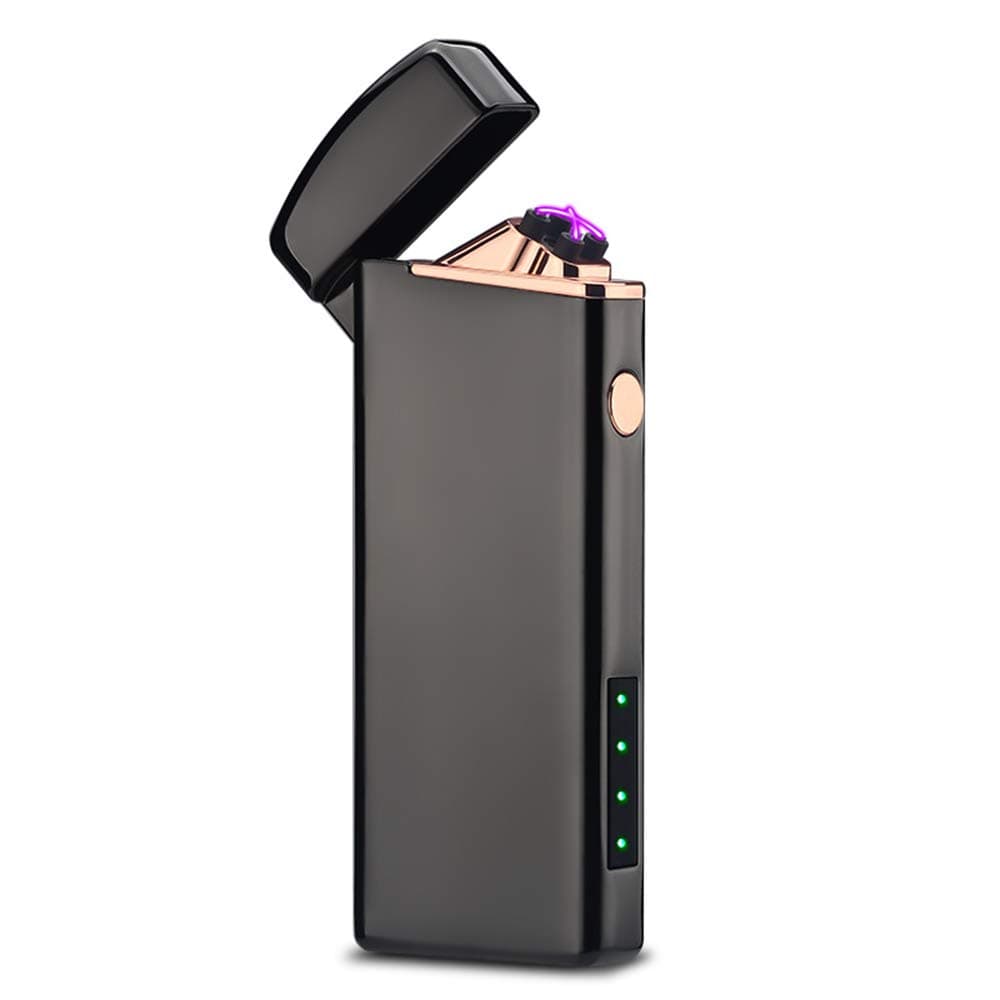 lcfunWindproof Arc Lighter X Plasma Lighters Rechargeable USB Lighter Electric Lighter for Candle-with LED Display Power (Black)