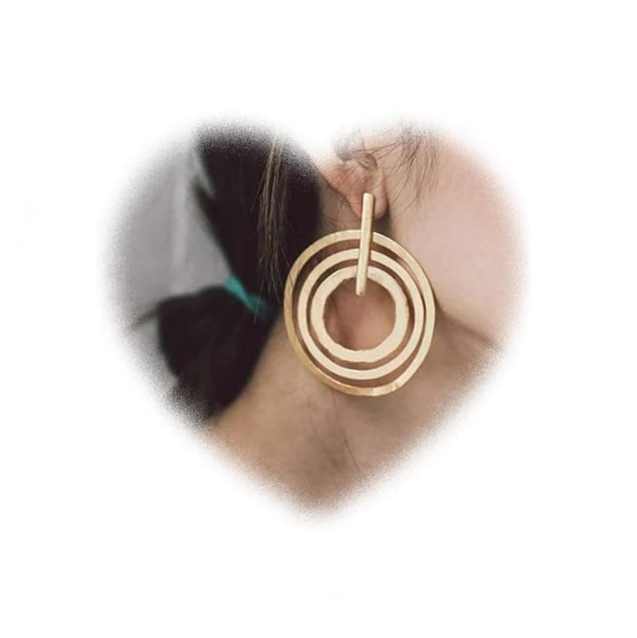 Large Circle Hoops Multi Loop Gold Silver Matt Geometric Earrings Women Jewelry Gift