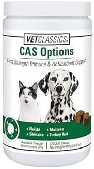 Vet Classics CAS Options Extra Strength Immune Support for Dogs, Cats – Pet Health Supplement, Dog Antioxidant Care – Extra-Strength Dog Supplement Formula – 120 Soft Chews