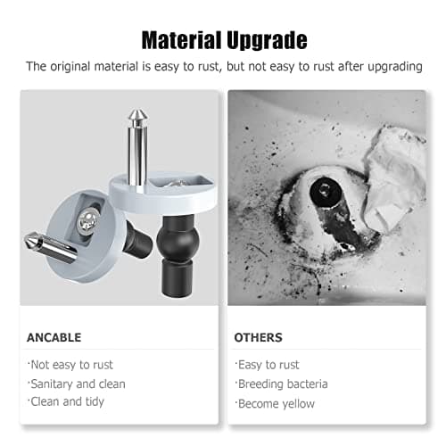 Upgrade Toilet Seat Fixings Quick Release 2Pack, Ancable Universal Top Fittings Quick Release Toilet Seat Hinges for WC Toilet Blind Holes
