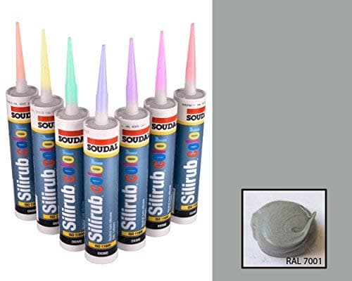 Silirub Color Multi-Purpose Sealant, -60 to 180 Degree C, 10.5 fl oz … (RAL 7001 - Silver Grey)