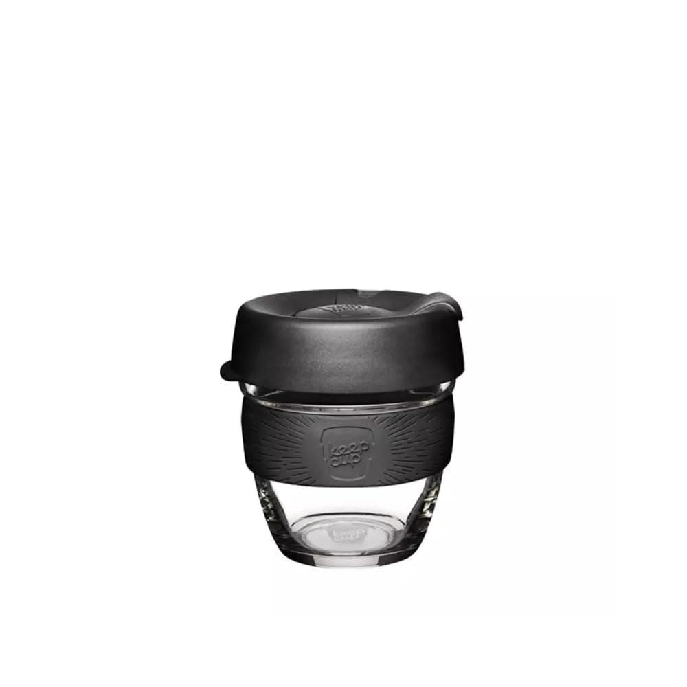 KeepCup BBLA08 Glass Reusable Coffee Cup, 8 oz/Small, Black