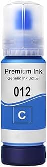 CANOFF 011 & 012 Refill Ink Bottle Compatible with Epson Model L8180 and L8160 Printer (Cyan)
