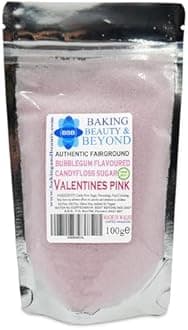 Baking Beauty and Beyond Premium Candy Floss Sugar 100g - Valentines Pink Bubblegum Flavour