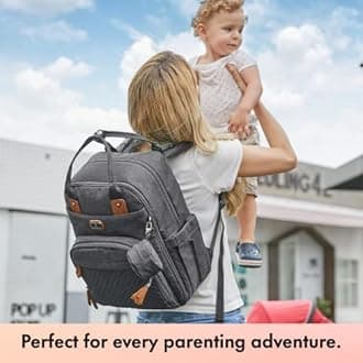 Diaper Bag Backpack with Portable Changing Pad, Pacifier Case and Stroller Straps