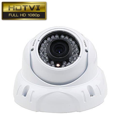 2.1MP 1080P CCTV Security HD-TVI Camera 2.8-12mm Lens IR-CUT 36 IR Leds Night Vision Outdoor Indoor Dome 4-in-1 Camera TVI/CVI/AHD/960H, White