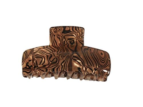 The “BEAUTIFUL ME” Hair Claw – Durable Plastic with Strong Spring, Easily Holds Thick and Thin Hair, Ideal for Everyday Use, With Stunning Design and Finish! (Brown Pearl Claw)