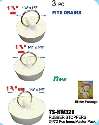 Rubber tub drain stopper bath sink plumb fits drain set 3 size new