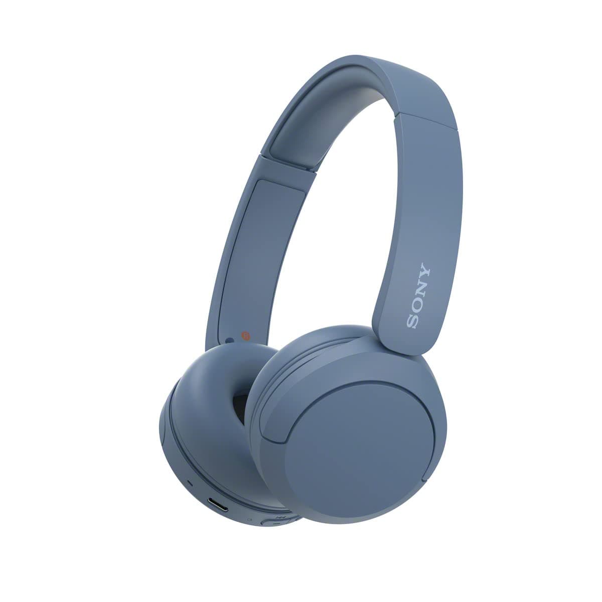 WH-CH520 Wireless Headphones Bluetooth On-Ear Headset with Microphone and up to 50 Hours Battery Life with Quick Charging, Blue