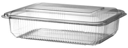 20 x Plastic Hinged Food Salad Containers 750cc also Ideal for Fruit or Cake Display