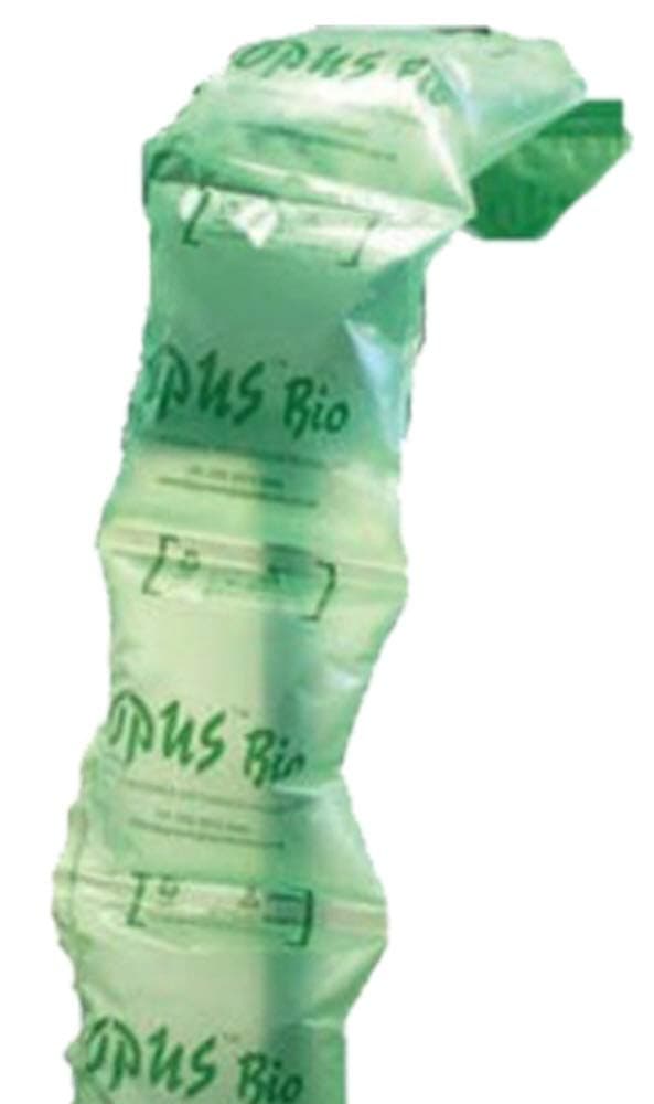 100 Small Biodegradable Opus Bio Plastic Air Filled Pillows Cushions - Size 100 x 200mm - Pre-Inflated Polythene Void Loose Fill Filling Filler Packing Protective Packaging
