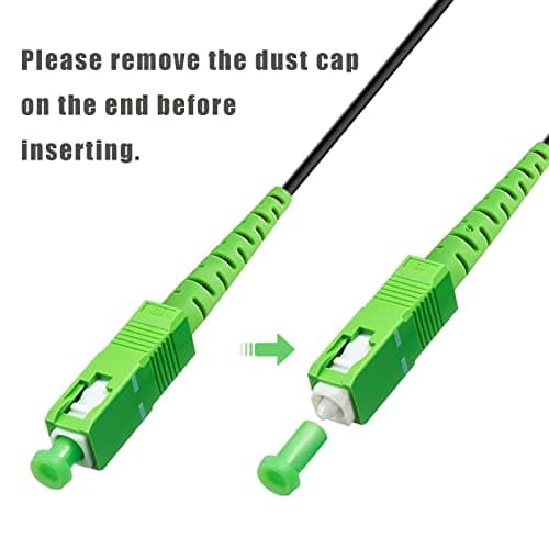 25 Meters SC/APC to SC/APC Fiber Optic Internet Cable, Armored Single Mode Patch Cable, Fiber Optic Jumper Optical Patch Cord - SIMPLEX - 9/125um - OS1/OS2 Compatible, LSZH Black