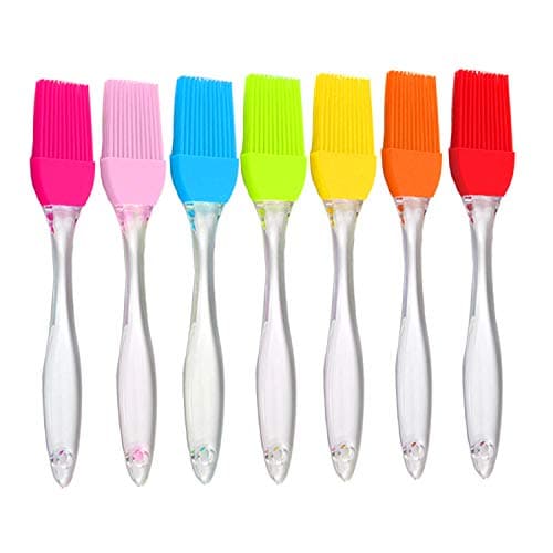 Silicone Basting Brushes by GNAWRISHING, (7 Pack) Pastry Brushes for BBQ Grill Barbecue Baking Kitchen Cooking, Food Grade Silicone Basting Brushes, BPA Free, Dishwasher Safe