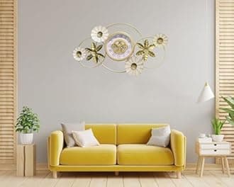 Mokshith Large Wall Clock, Metal Numeral Clock, Modern Round Wall Clocks Almost Silent, Easy to Read for Living Room/Home/Kitchen/Bedroom/Office/School Decor (MO-25)