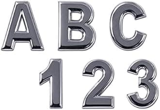Personalized Set of Chrome Auto Letters and Numbers - Simple Style