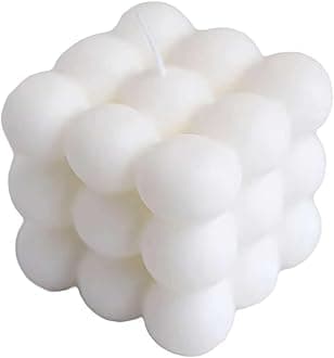 Scented Bubble Cube Candles, Cube Soy Wax Candles, Bubble Candles, Aesthetic Home Decor Candles, for Home Use and Gifting (White)