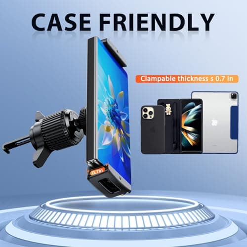 Car Phone Mount for Samsung Galaxy Z Fold 6 5 4 3 - Car Vent Dashboard Tablet Holder Hands-free 360° Rotation Fits iPad Mini 6, iPad Pro, iPad Air, Pixel Fold and More for 4-12.9 inch Devices