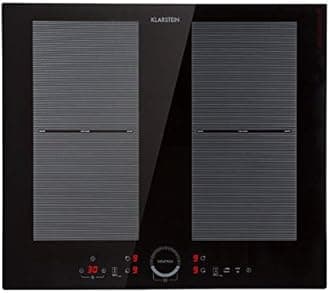 Klarstein Delicatessa 60 Induction Hob - 4 Zones, Flex Zone Technology, Self-Sufficient, Built-in Hob, 60 cm, 7000 Watt, Booster, Pan Detection, Timer, Touch Control, Glass Ceramic, Black