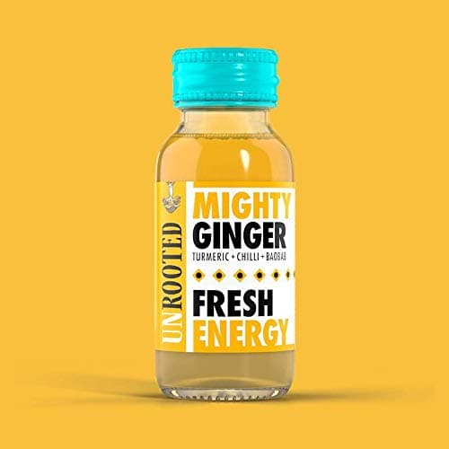 UNROOTED Mighty Ginger Shots Multipack - Immune System and Natural Energy Booster - 12 x 60ml Bottles - Ginger, Turmeric, Chilli & Baobab