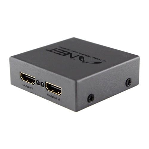 Neet® - 2 Way HDMI SPLITTER BOX 1x2 Port (1 input 2 output) - Active Amplifier -1080p Full HD - Display HD on 2 TVs - ** 3D ENABLED