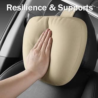 POKSRI 2pcs Car Neck Pillow for headrests,Support Drive Seats Head Cushion Pillows,Microfiber Velvet,Plant-Based Polyester,Thickness & Height Adjustable,11.8x7.5,Inner Liner fillable (Black Color)