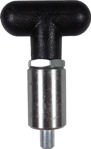Pull Pin - T-Handle - 1-1/2" Length x 1" Diameter Steel Barrel - 3/8" Diameter Steel Spring-Loaded Plunger