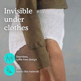 Because Overnight Absorbency Pull Ups - Adult Disposable Incontinence Underwear, Extra Absorbent Nighttime Briefs for Men and Women, White, Large, 80 Count (4 Packs of 20)