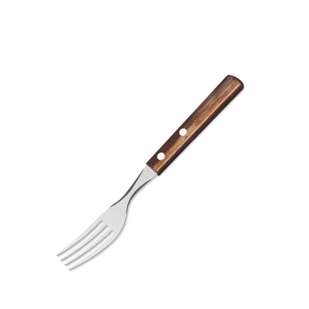 Tramontina Stainless Steel Dessert Fork with Treated Brown Polywood Handle