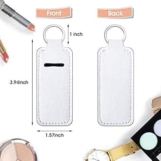 Hicarer Sublimation Lipstick Holder Keychain Bulk Blank Lipstick Neoprene Clip-on Sleeve Travel Key Ring Holder