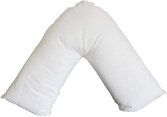 V Shaped Shape Pillow Non Allergenic Orthopaedic Pregnancy Lower Back Support With V Shaped Pillow Case Cases (Latte)