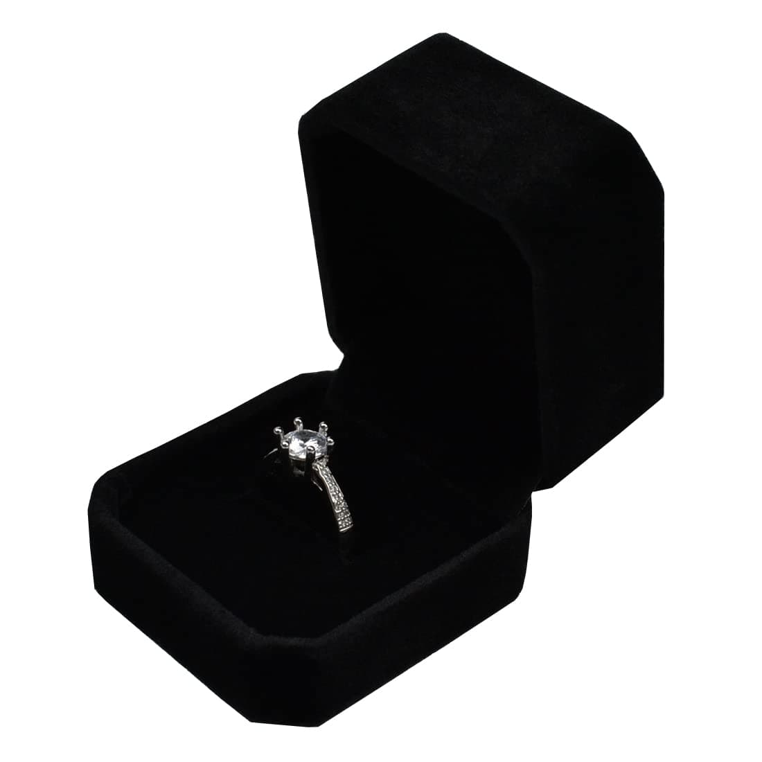 Syolee Ring Box Velvet Jewellery Gift Boxes Earring Storage Case Organizer, Black (RRB-JZ1)