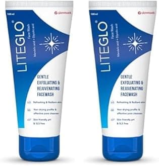 Lite Glo Face Wash for Combination Skin - Contains Vitamin C, Glycolic Acid and Mandelic Acid, Helps with optimal exfoliation, prevents dryness of skin, gives gentle cleanse | Protects, Nourishes and Repairs Skin | Paraben and SLES Free