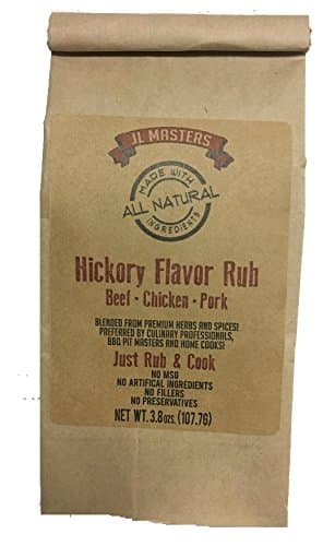 JL MastersAll Natural Meat Rub -HICKORY - 3 (three) 3.8oz packages