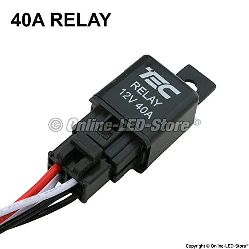 KAWELL Universal 2 Lead LED Light Bar Wiring Harness Kit with Fuse Relay ON Off Switch for Offroad Driving Light Lamp Fog Light Work Light 12V 40A Waterproof