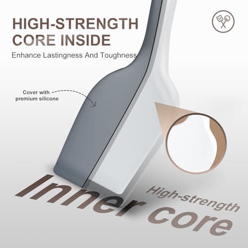 23 PCS Kitchen Utensils Set, Kikcoin Wood Handle Silicone Cooking Utensils Set with Holder, Spatulas Silicone Heat Resistant Cooking Gadgets for Nonstick Cookware, Grey