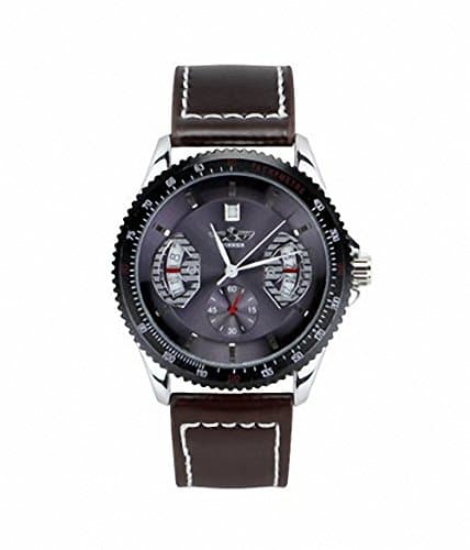 Vantasy Elegant Men's Tourbillon Automatic Mechanical Blue Dial Skeleton Analog Date Stainless Steel Business Leather Watch