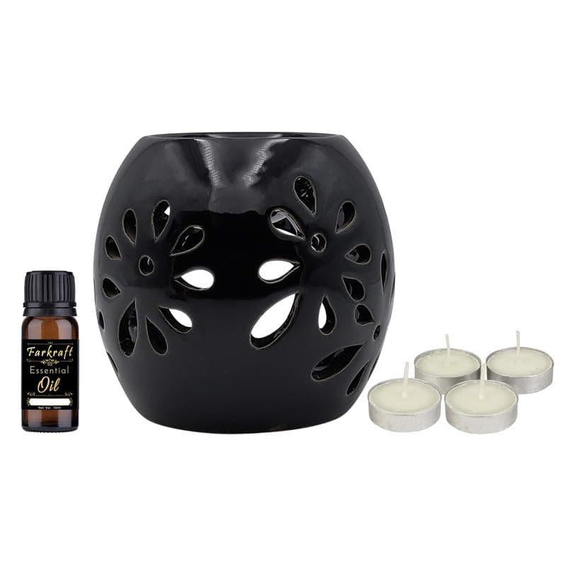 FARKRAFT Ceramic Aroma Diffuser Or Oil Burner With Tealight Candle | Fragrance : Lemongrass