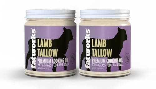 Fatworks Premium Lamb (Mutton) Tallow, 100% Grass-Fed Grass-Finished, Pasture Raised, Artisanally Rendered, Gourmet, Ethnic Cooking, Baking, Frying, WHOLE30 APPROVED, KETO, PALEO, 7.5 oz.