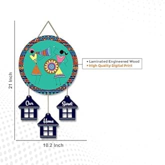 Kaameri Bazaar Welcome Wooden Wall Art Hanging Decoration item for Home | Decorative Item for Living Room | Door Hanging