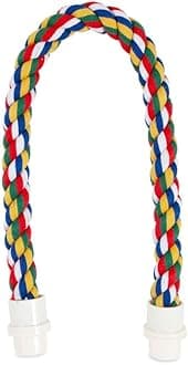 JW Comfy Perch 28 Inch for Birds, Flexible Multi-Colour Rope Perch for Birds, Twist & Bend, Holds Shape & Maintains Grip Strength, Suitable for Parrot, Cockatoo, Macaw and Large Birds