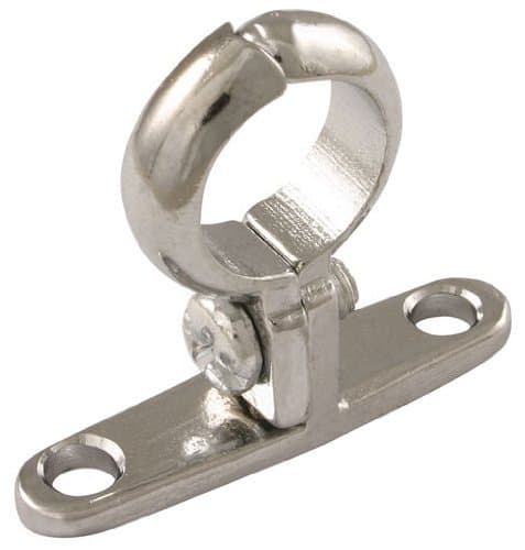 15MM OD PIPE CLIP WALL MOUNT CHROME - Screw to Wall, Chrome Plated, Cast Brass (Metric Pipe Clips and Back Plates)