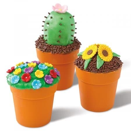 Flower Pot Cupcake Molds - Set of 12 2" diameter and 2 3/4"H Reusable Silicone Cupcake Molds