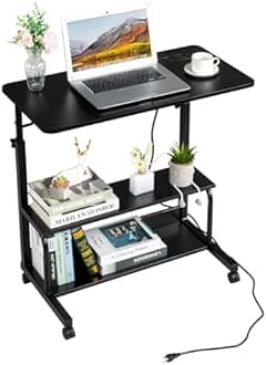 Electric Standing Desk,Height Adjustable Desk with 3 USB & Power Outlets,Sit Stand Table,Writing Computer Desk for Home,Office,Workstation (Black Wood)