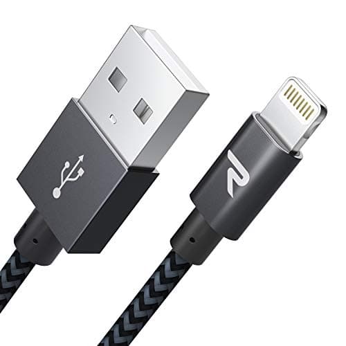 iPhone Charger Cable 3ft, RAMPOW MFi Certified & Nylon Braided - Lightning Cable - Fast Charging & Sync - iPhone Cable for iPhone 12 Pro Max 12 Mini 11 Pro Max SE XS XR X iPad iPod - Space Gray