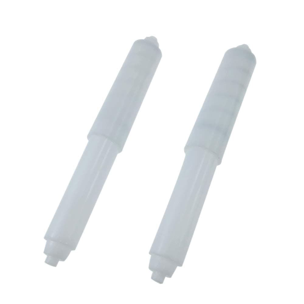 Time Roaming Toilet Paper Roller White Tissue Holder Replacement Plastic-spring Loaded, Pack of 2